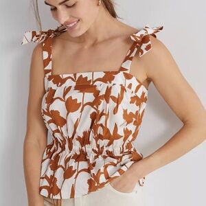 Corey Lynn Calter Floral Peplum Tank Medium